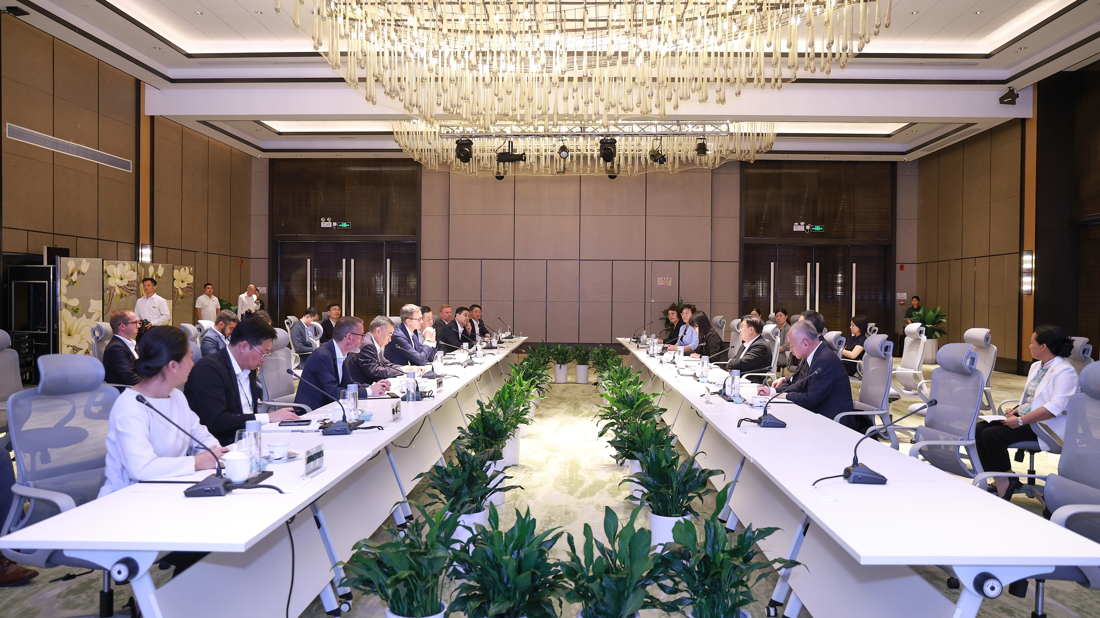 冯飞与瑞士洛桑酒店管理学院集团客人举行会谈